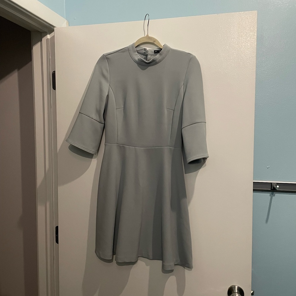 Zara Gray Long Sleeve Dress